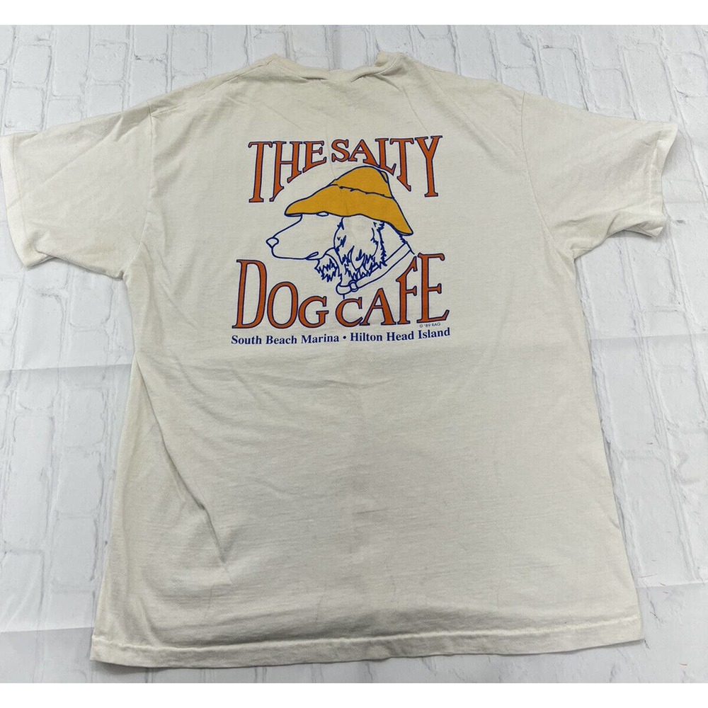 Vintage 1989 The Salty Dog Cafe Single Stitch White South Beach T-shirt Large